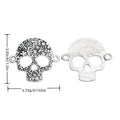 Side-Loop Skull Connector Alloy Connector in Antique Silver Finish view 1