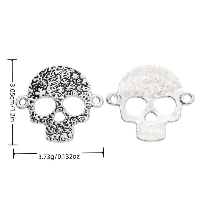Side-Loop Skull Connector Alloy Connector in Antique Silver Finish