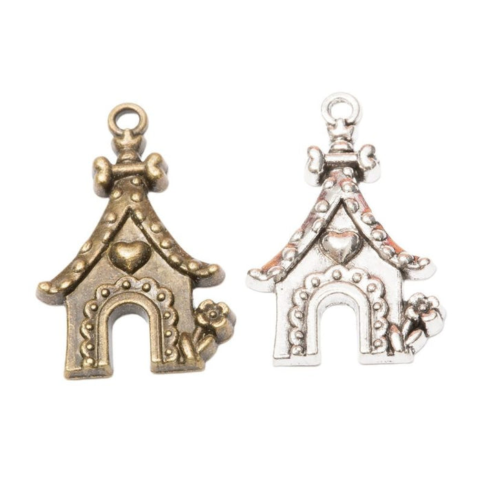 Doghouse Vintage Metal Charm Pendant for Jewelry Making