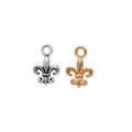 Mini Fleur De Lis Charm in Multiple Metal Finishes for Jewelry Making view 1