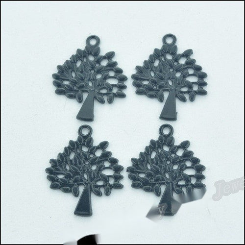 Group view of small openwork tree silhouette with a dark smooth coating