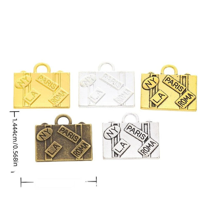Travel Suitcase Charm in 5 Metal Finishes for Jewelry Making
