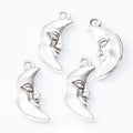 Moon Face Charm in 1 Finish Metal Component for Jewelry Making view 1