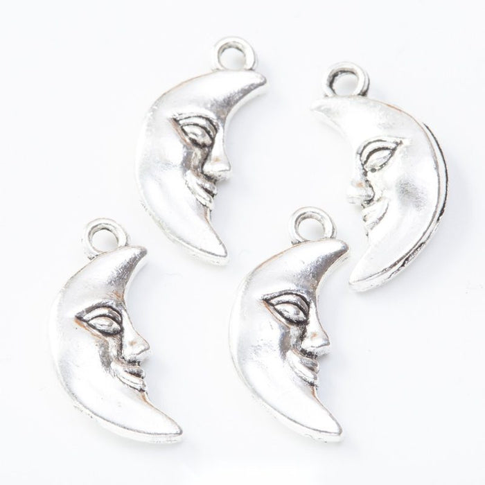 Moon Face Charm in 1 Finish Metal Component for Jewelry Making
