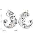 Curled Tail Gecko Metal Charm in Textured Metal for Jewelry Making view 1