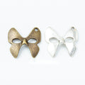 Bow Masquerade Mask Metal Charm in Two Antique Finishes view 1