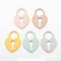 Pastel Heart Padlock Enamel Charm Pendant For Jewelry Making And Craft Projects view 1