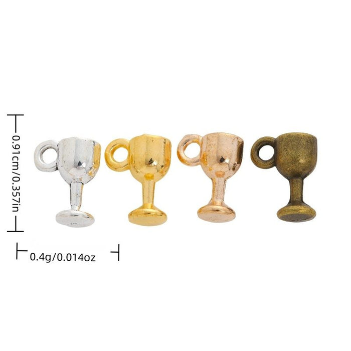 Miniature Goblet Metal Charms in Four Metallic Finishes
