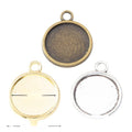 Plain Round Cabochon Pendant Settings in Three Metal Finishes view 1