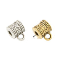 Geometric Barrel Large Hole Bail Bead in Two Finishes view 1