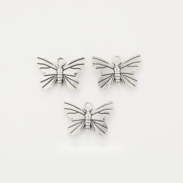 Antique Silver Dragonfly Charm with Open Wing Details