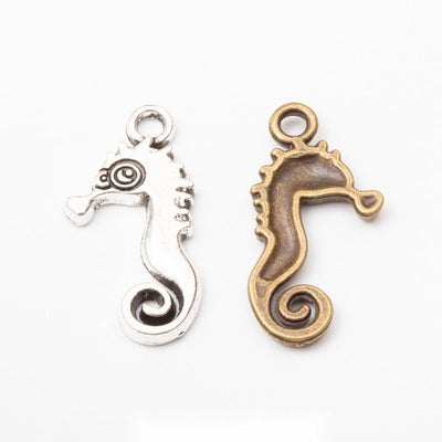 Seahorse metal component, front grouping showing the available finishes.