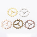 Three-Spoke Gear Metal Charms in Five Finish Options view 1