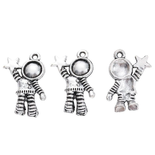 Astronaut With Star Charm shown in the available metal finishes on white