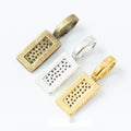 Vintage Rectangular Glue On Bail in 3 Finishes for Jewelry Making view 1