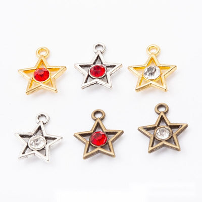 Crystal Center Star metal pieces shown in the available finishes.