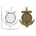 Arrow Shape Round Cabochon Settings in Two Antique Finishes view 1