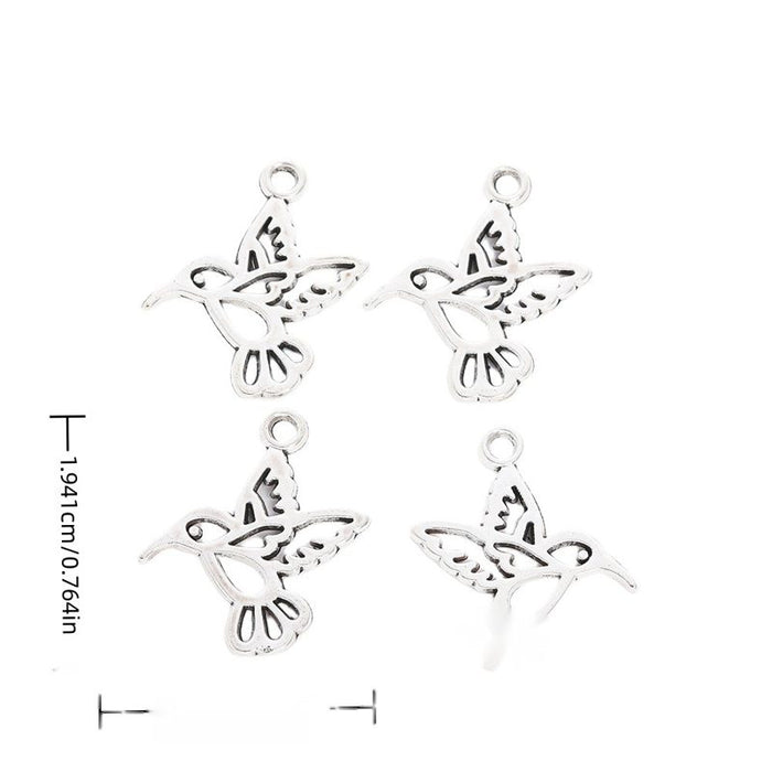 Hummingbird Detailed Alloy Charm in Antique Silver Finish
