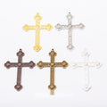 Simple Cross Metal Charm in 5 Distinct Finishes for Jewelry Making view 1