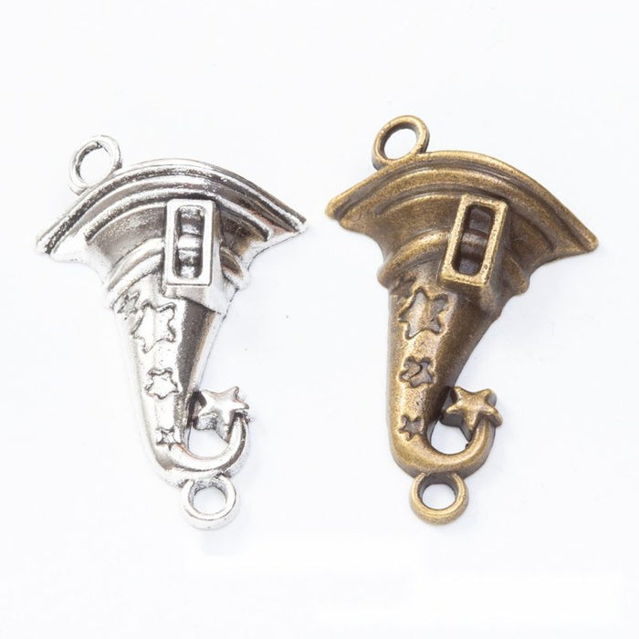 Vintage Wizard Hat Charms in Multiple Finishes for Jewelry Making