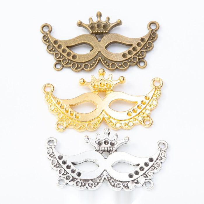 Crowned Masquerade Mask Multi-Loop Connector in Three Finishes