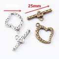 Heart Toggle Clasp Alloy Jewelry Making Component in 2 Finish Options view 1