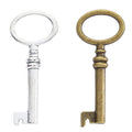 Round Bow Skeleton Key Metal Charm for Jewelry Making in Antique Bronze and Antique Silver view 1