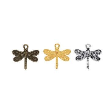 Dragonfly Charm Pendants in 3 Metal Finish Options