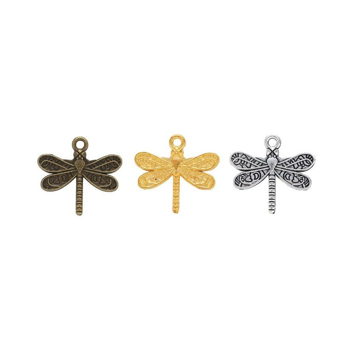 Dragonfly Charm Pendants in 3 Metal Finish Options