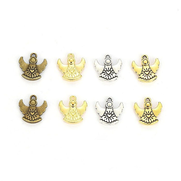 Skirted Angel Charms in Four Metal Finishes for Jewelry Making