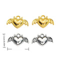 Bat Wing Heart Metal Charms in Gold and Antique Silver view 1