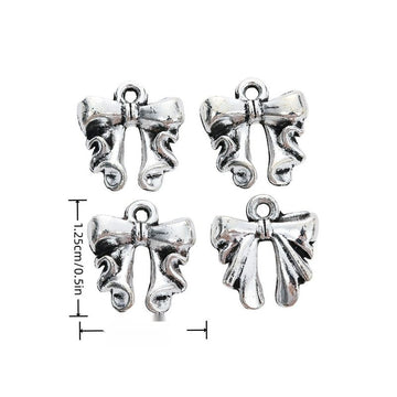 Ornate Bow Detailed Alloy Charm in Antique Silver Finish