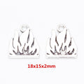 Silver Tone Layered Flame Metal Charm With Cutout Detail view 1
