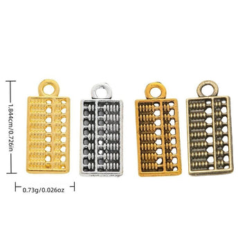 Rectangular Abacus Metal Charms in Four Antique Finishes
