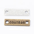 Courage Word Metal Connector Bars In Two Finishes For Jewelry Making view 1