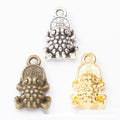 Bronze Gold and Silver Three Legged Money Toad Charms view 1