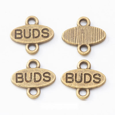 Grouped front views of the oval buds word two-loop connector in available finishes