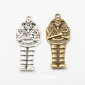 Egyptian Mummy Figure Metal Charms in Two Finishes view 1