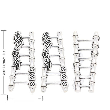 Bamboo Ladder Charm in Antique Silver for Jewelry Making