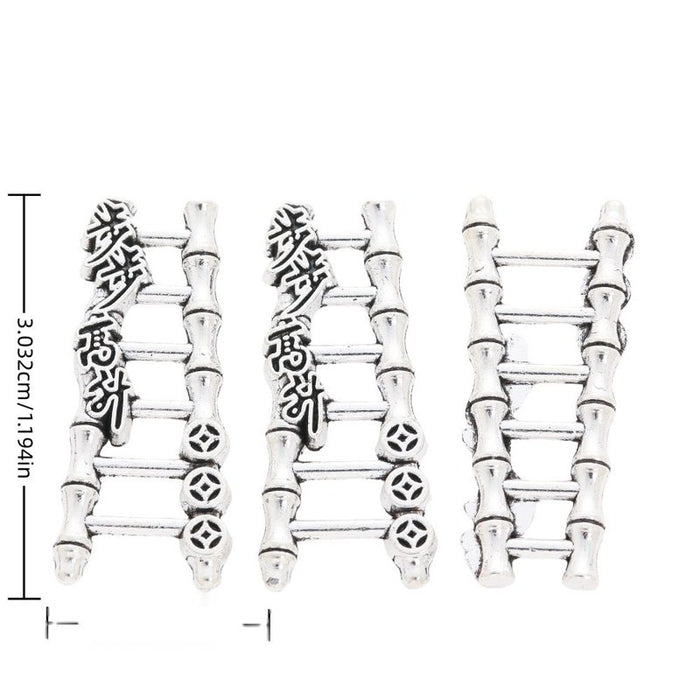 Bamboo Ladder Charm in Antique Silver for Jewelry Making