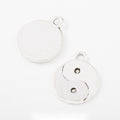 Round Yin Yang Charm Metal Jewelry Making Pieces In 1 Finish view 1