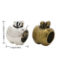 Apple Slider Bead in 2 Metal Finishes for Jewelry Making view 1