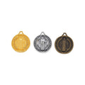 Saint Benedict Medal Metal Charm In 3 Finish Options view 1