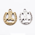 Horseshoe and Cowboy Boot Metal Charms in Two Finishes view 1