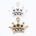 Double Loop Openwork Crown Connector Charms in Two Finishes view 1