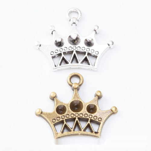 Front and finish comparison of openwork crown connector charm