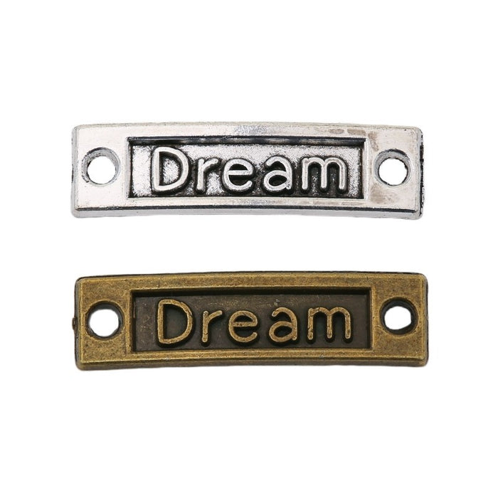Dream Word Bar Double Loop Jewelry Connector Component
