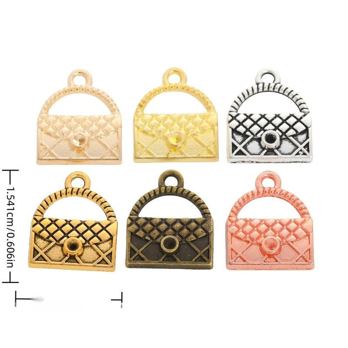 Openwork Handbag Metal Charms in Six Metallic Finishes