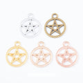 Open Pentagram Circle Charm in Multiple Metal Finishes for Jewelry Making view 1