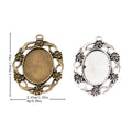 Ornate Oval Cabochon Pendant Settings in Two Antique Metal Finishes view 1